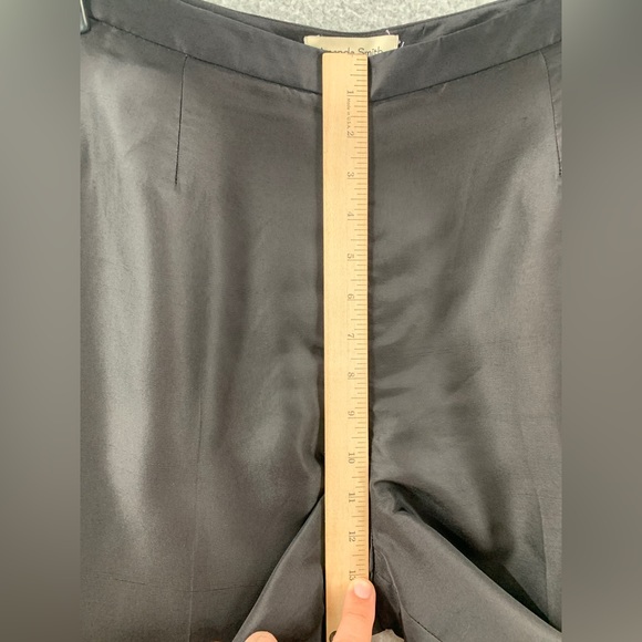 NWT Amanda Smith Pure Silk Women’s Plus Black Flat Side Zip Up Pants Size 14 - Picture 14 of 16